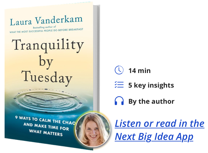 Tranquility by Tuesday: 9 Ways to Calm the Chaos and Make Time for What Matters By Laura Vanderkam