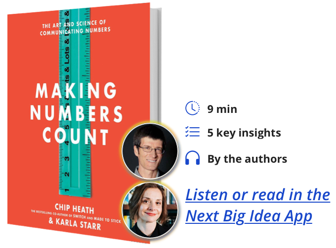 Making Numbers Count: The Art and Science of Communicating Numbers By Chip Heath and Karla Starr