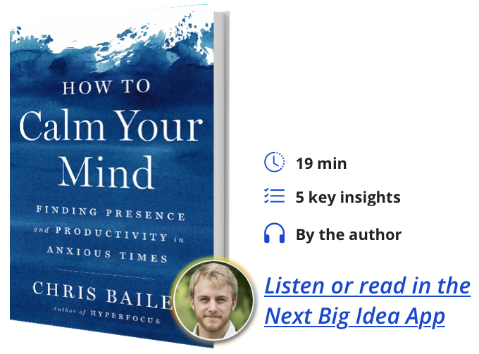 How to Calm Your Mind: Finding Presence and Productivity in Anxious Times by Chris Bailey