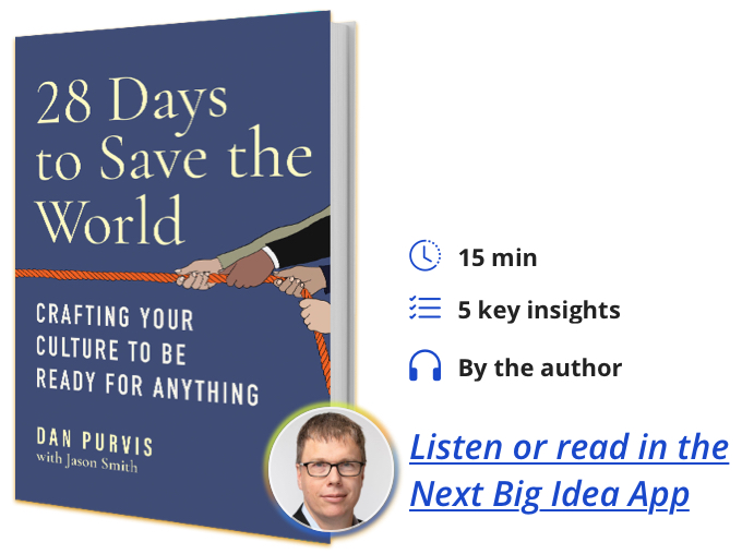 28 Days to Save the World: Crafting Your Culture to Be Ready for Anything Written by Dan Purvis and edited by Jason Smith