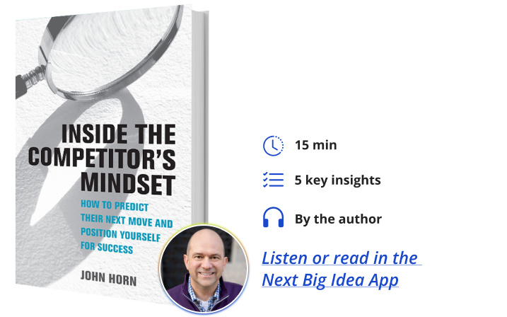 Inside the Competitor’s Mindset: How to Predict Their Next Move and Position Yourself for Success By John Horn Next Big Idea Club
