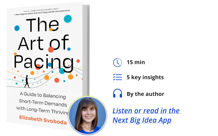 The Art of Pacing Elizabeth Svoboda Next Big Idea Club Book Bite
