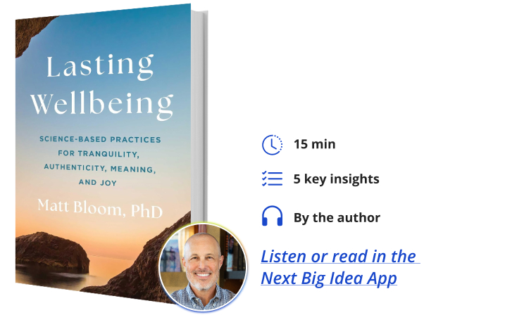 Lasting Wellbeing Matt Bloom Next Big Idea Club Book Bite